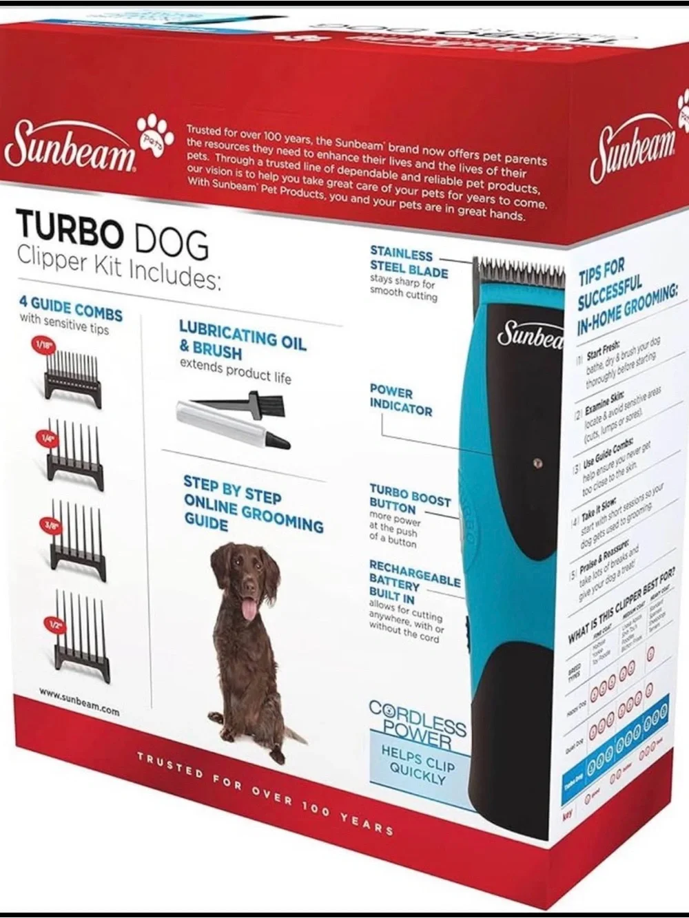 Sunbeam Turbo Dog Clipper Kit - Teal and Black